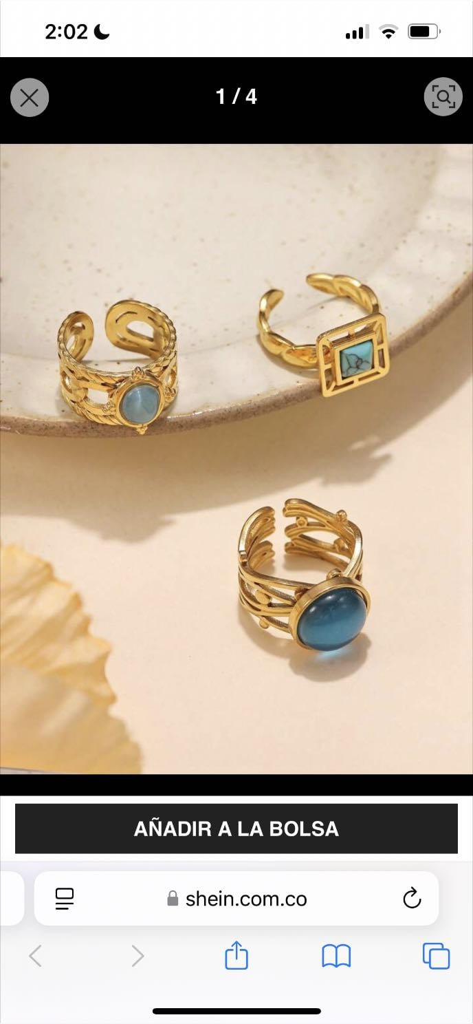 Set De 3 Anillos Ovalados, Redondos Y Cuadrados De Acero Inoxidable Con Gemas Azules Y Acabado De Cuerda, Adecuados Para Uso Diario De Mujeres O Como Regalo