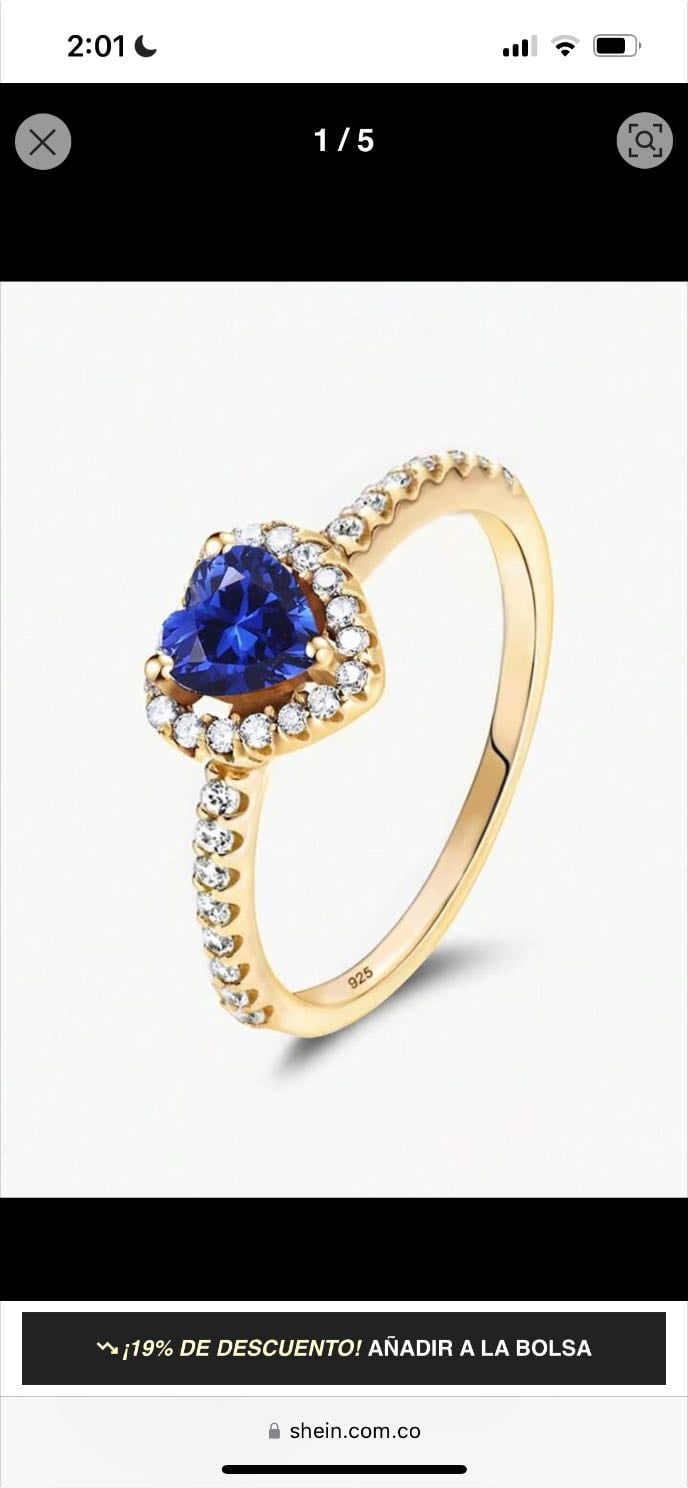 1 Pieza Anillo Con Diamante AZUL Y Dorado De Alta Brillantez, Joyería Fina De Lujo Para Mujer De Plata Esterlina S925 Con Circonita, Regalo Para Bodas Y Promesas