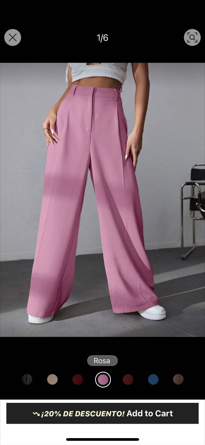 SHEIN EZwear Pantalones Anchos Para Mujer De Color Sólido