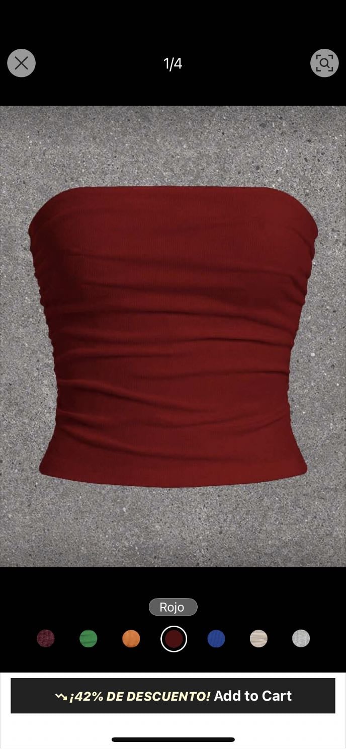 SHEIN EZwear Conjuntos de verano de color sólido Parte superior sin tirantes, Blusas casuales sin tirantes con ajuste delgado de color rojo liso para mujeres, Para primavera / otoño, Uso diario casual