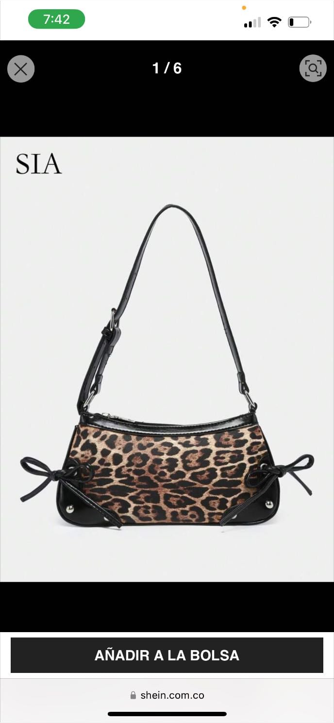 1 pieza Bolso bandolera tipo baguette con tirante retro, lazo decorativo y estampado de leopardo en color marfil/amarillo, adecuado para citas, salir y fiestas