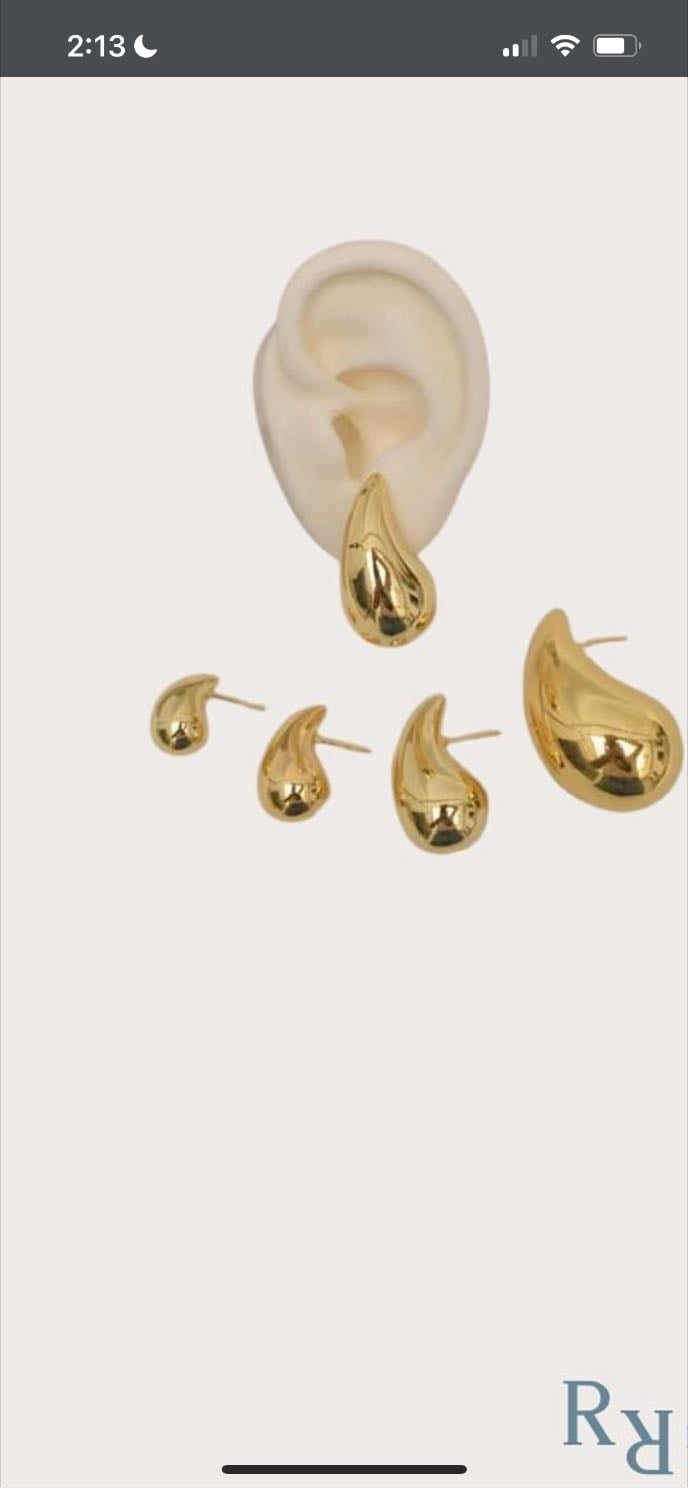 Aretes de gota dorado