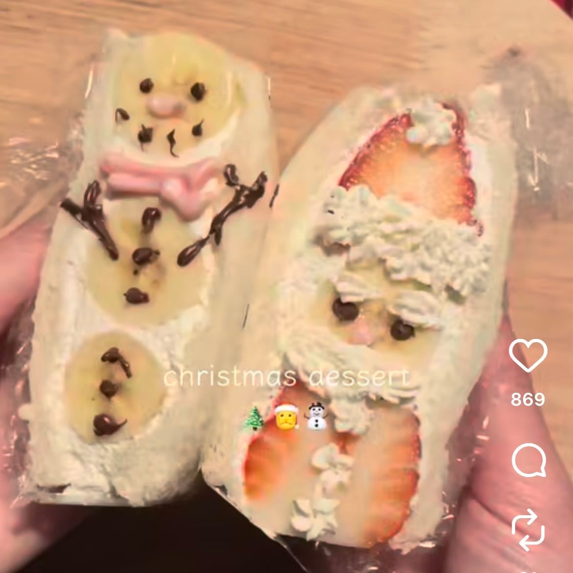 クリスマスのフルーツサンド