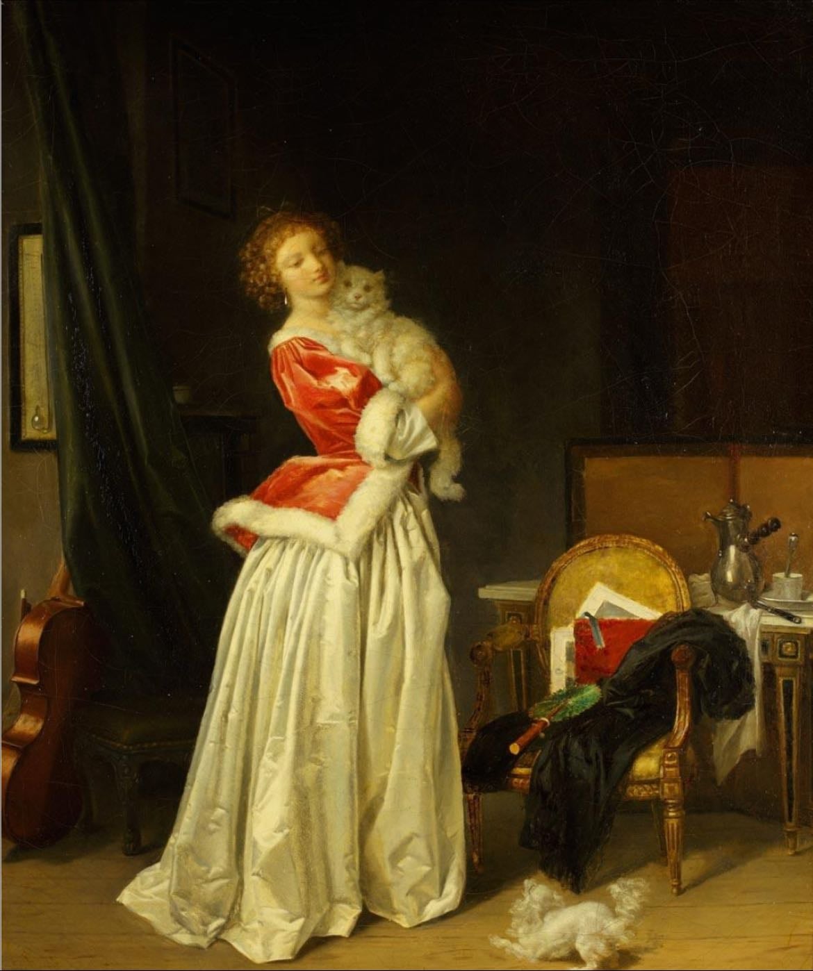 Marguerite Gérard - Marguerite Gérard fue una artista francesa que pintaba escenas cotidianas llenas de detalle y ternura, muchas veces con gatos. Me llamó la atención que tenía una gata llamada Minette, que incluso podría haber aparecido en algunas de sus obras. Me encantó ese detalle y lo guardé.