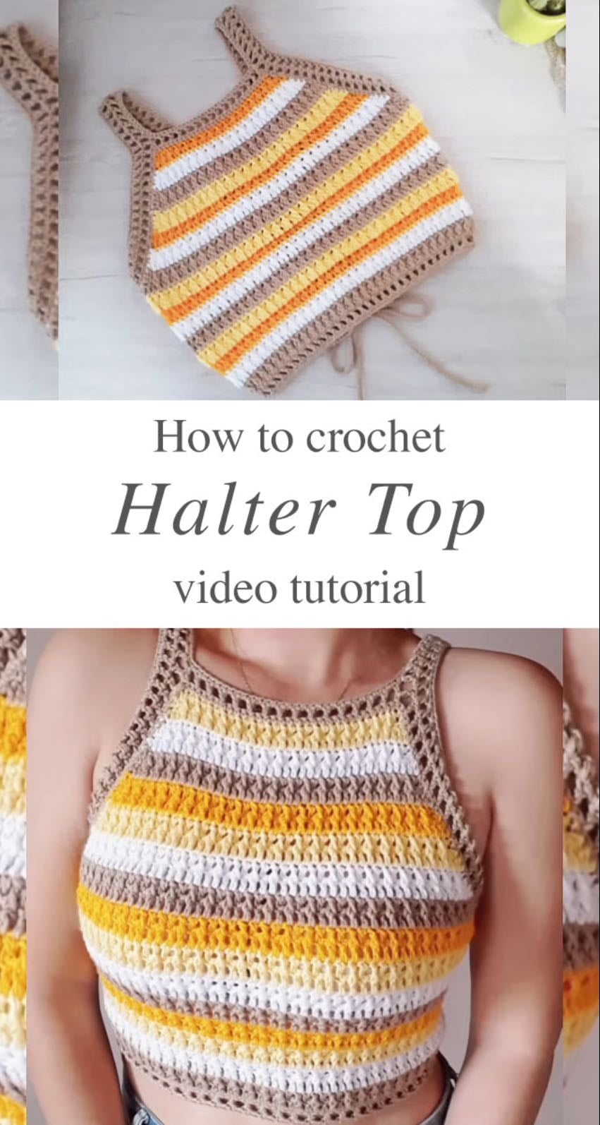 Halter top - manos de crochet - YouTube