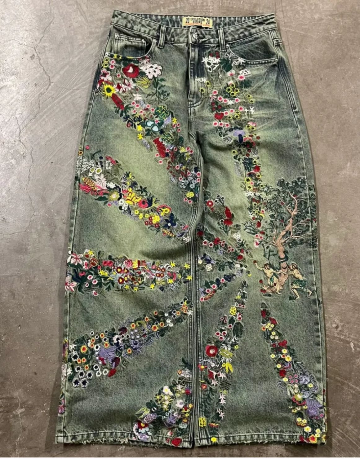 guardian of eden jeans - embroidered