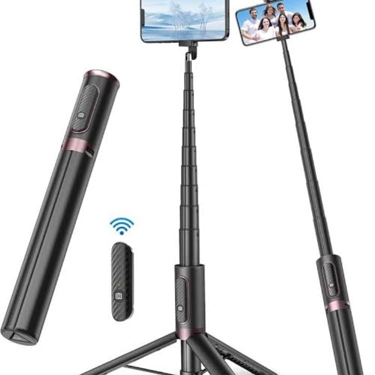 Trípode Portátil - TONEOF 152cm Selfie Stick Trípode, Ligero con Mando a Distancia Integrado, 360 ° de rotación