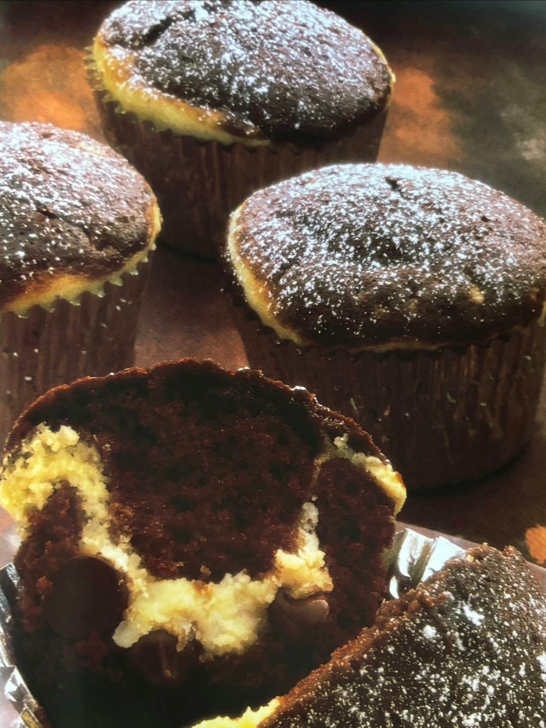 Muffins de chocolate y queso
