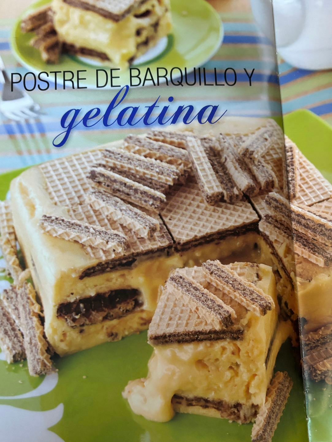 Postre de barquillo y gelatina