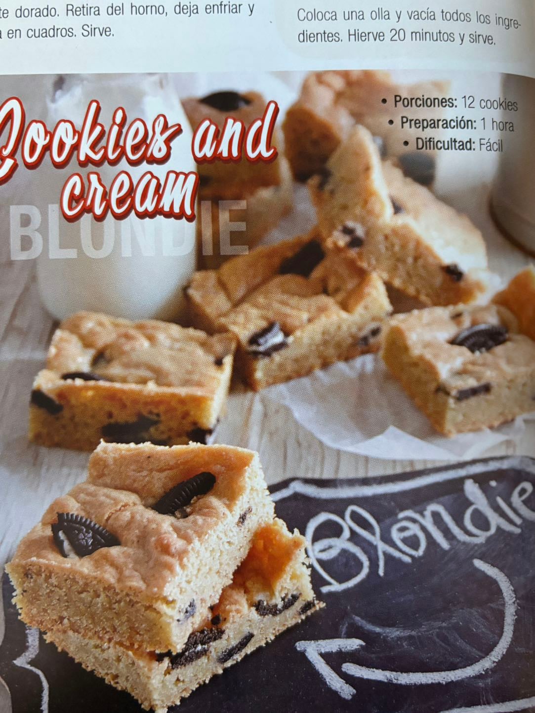 Blondie cookies and cream