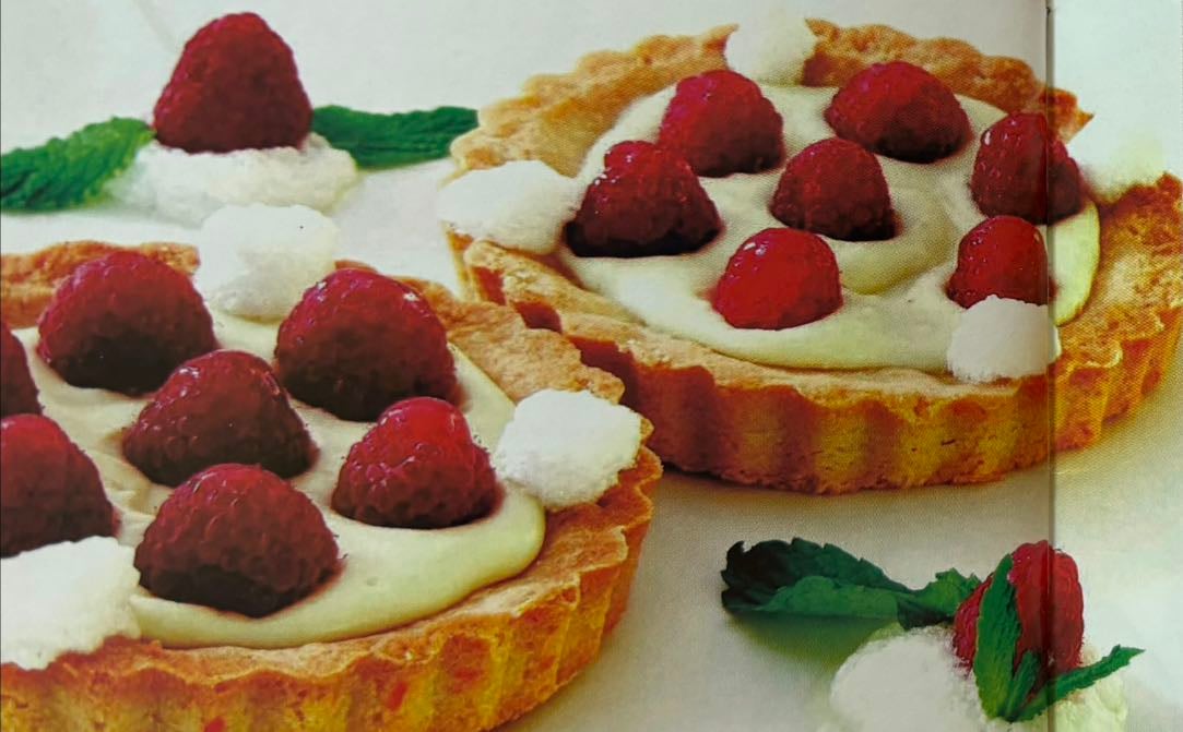Tartaletas de frambuesa con chocolate blanco