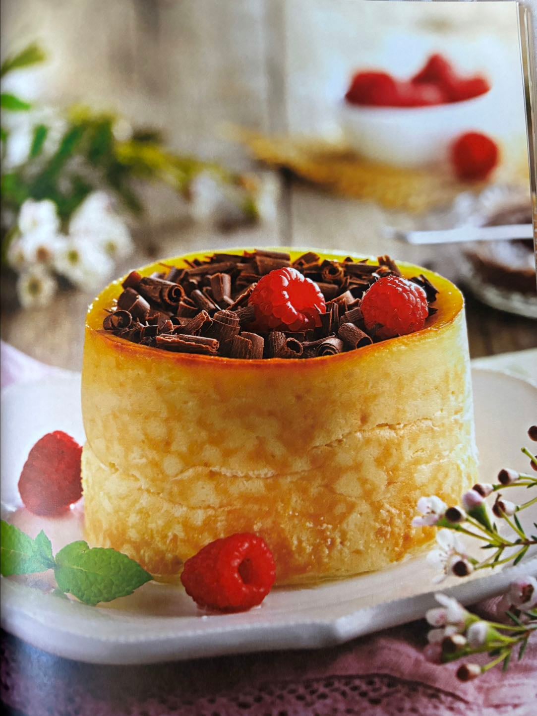 Pudín de requesón y chocolate