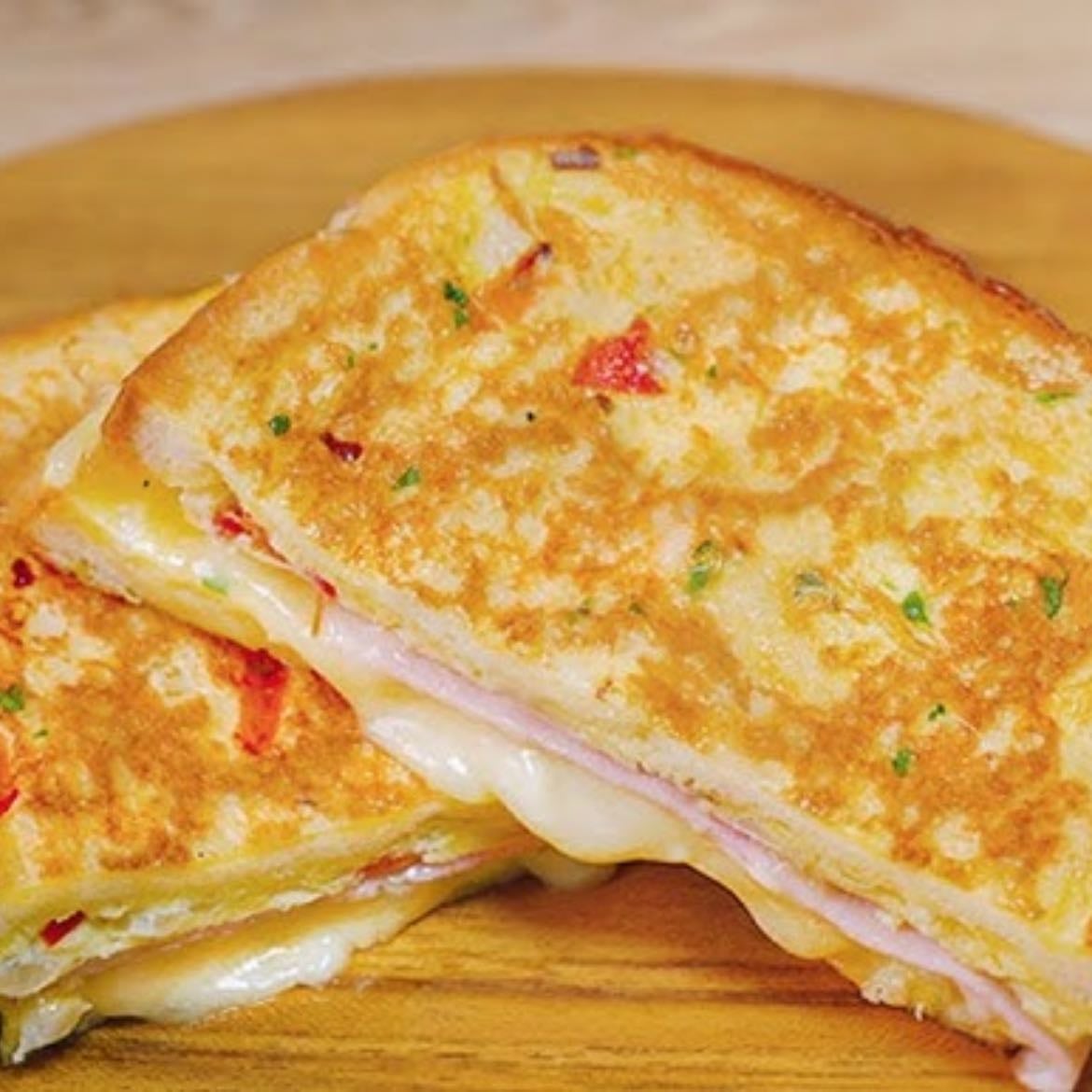Pan - Con omelet
Huevo
Jamon
Queso