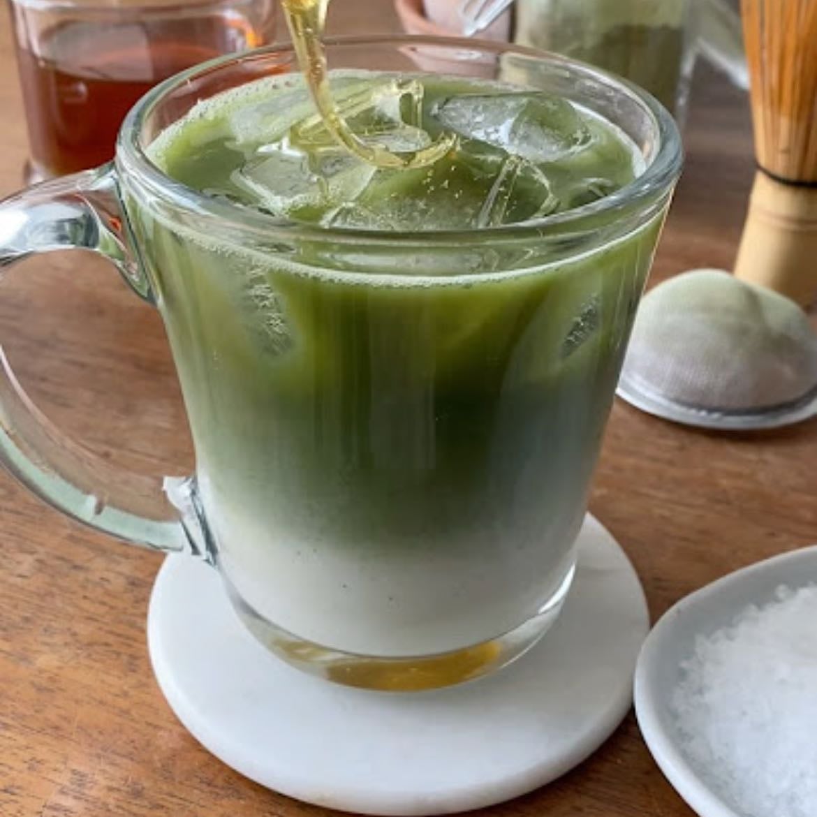 Salted Honey Matcha Latte