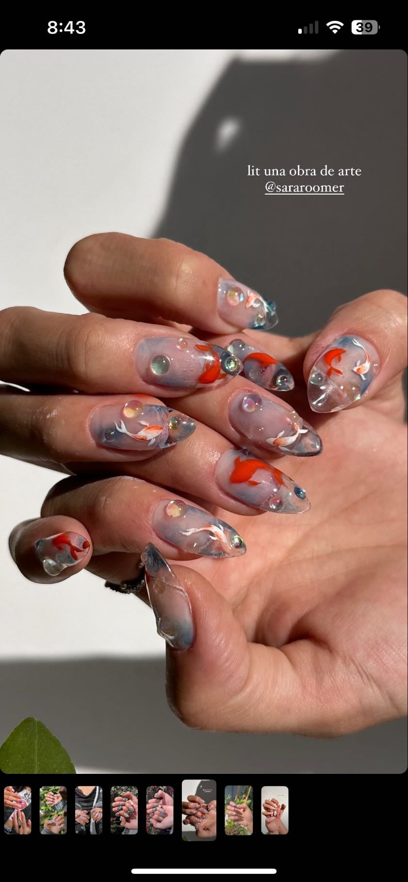 Koi fishes+ “water” drops - Me quiero casar con estas uñas