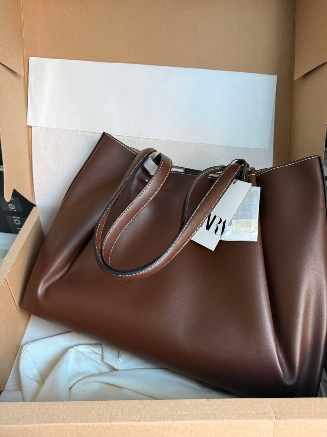 brown leather bag