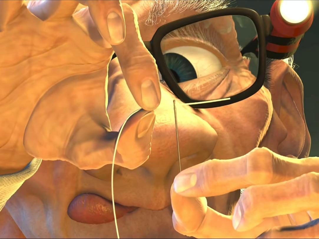 Toy Story - o conserto do woody talvez seja a cena mais satisfatória do cinema. tudo é tão especifico a gaveta com olhos e braços de brinquedo. o banquinho elevado pro boneco sentar, a maquina de pintura, o óculos do velhinho. perfeito!!!!