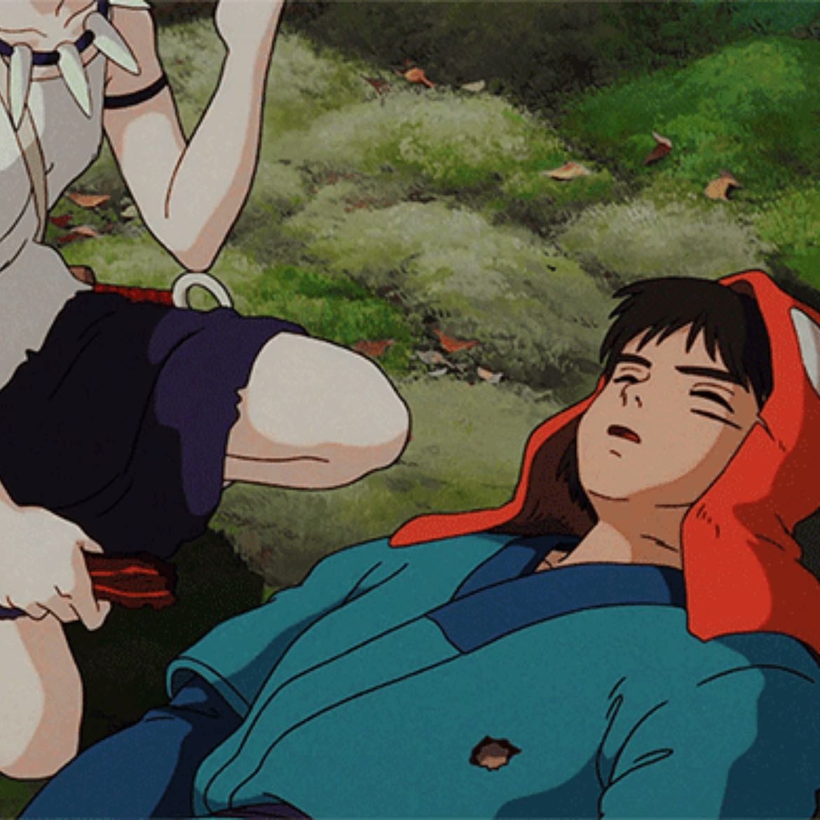 A Princesa Mononoke - A parte que a San alimenta o Ashitaka. é um senso de companheirismo que ultrapassa qualuqer barreira do que eh socialmente aceito, ate porque a menina foi criada por lobos entao ela nem sabe o que eh socialmente aceito. depois o ashitaka chorando, emocionado nao sei se com o ato dela, com ele ter acabado de voltar a vida, ou por tudo que passou. lindo mesmo, cena p sempre guardada no meu coração