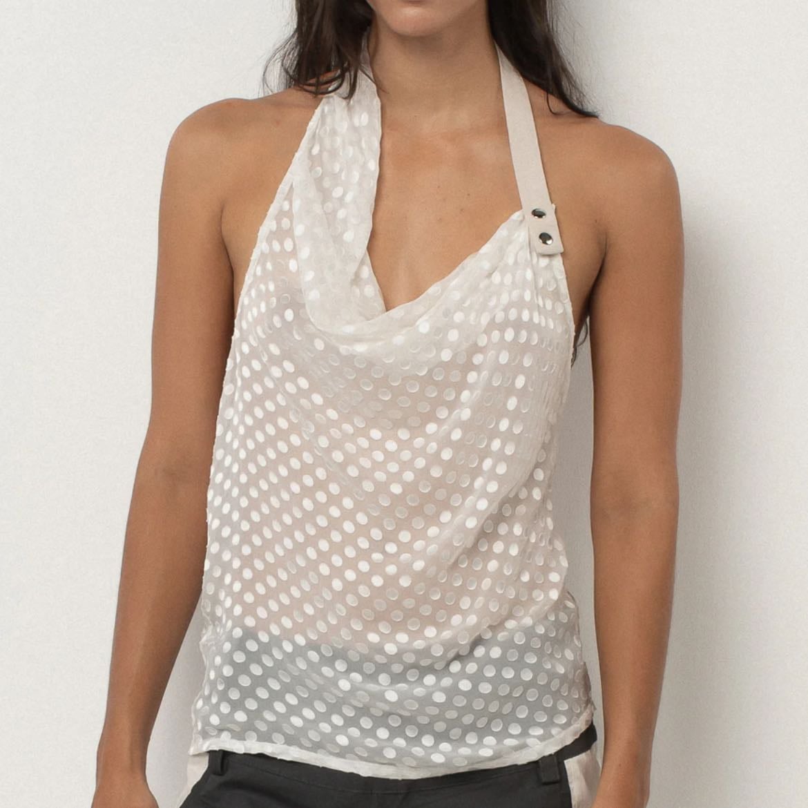 belle sheer polka dot top