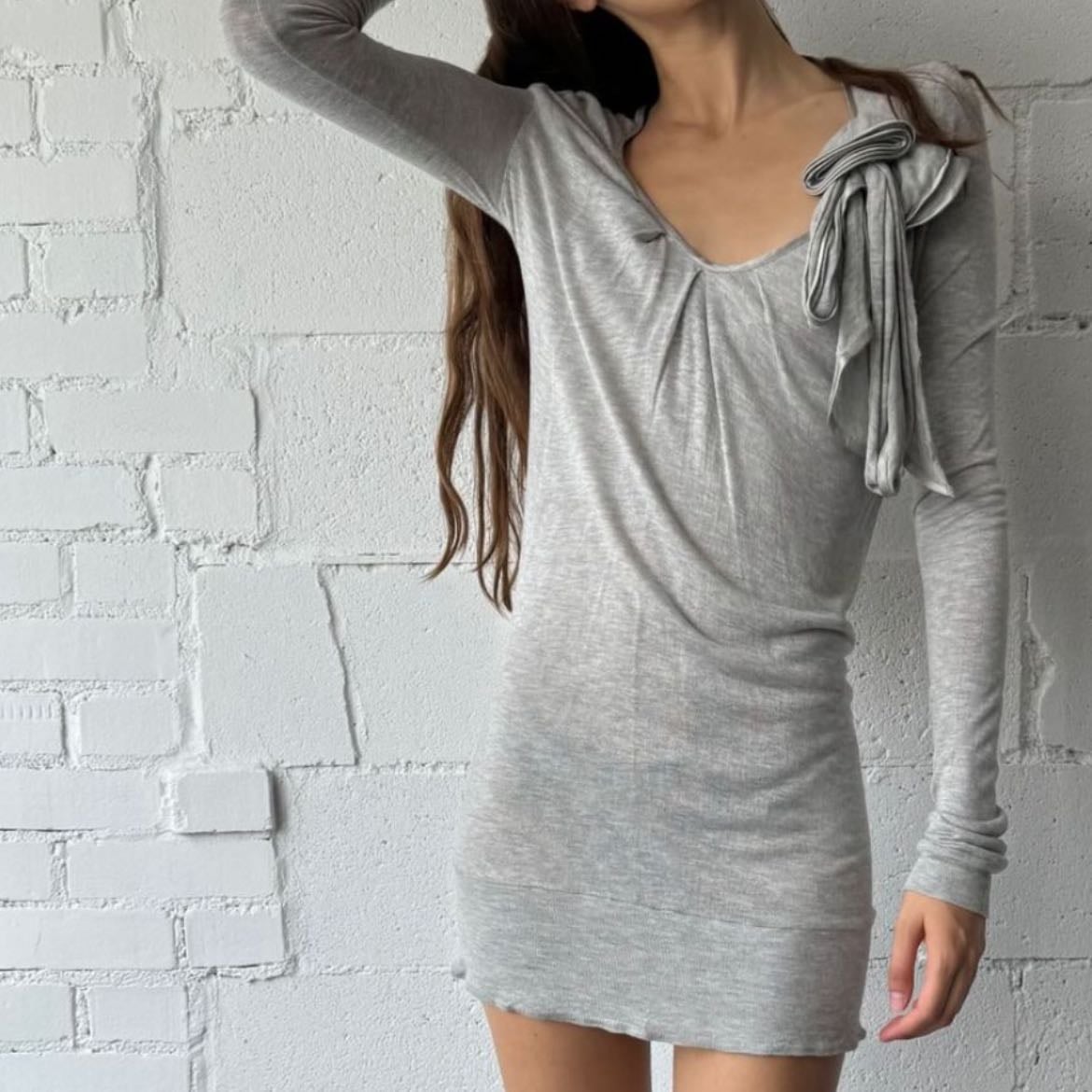 vintage grey jersey dress