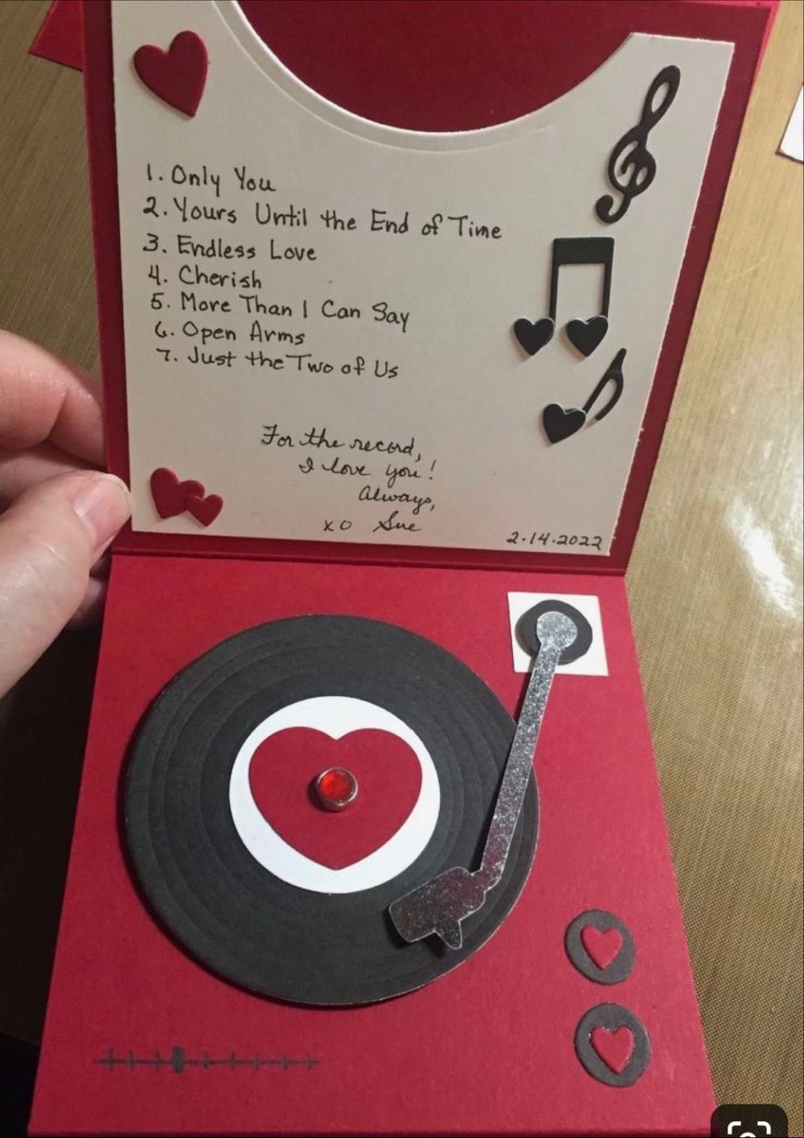 cd player - with all their favorite songs listed