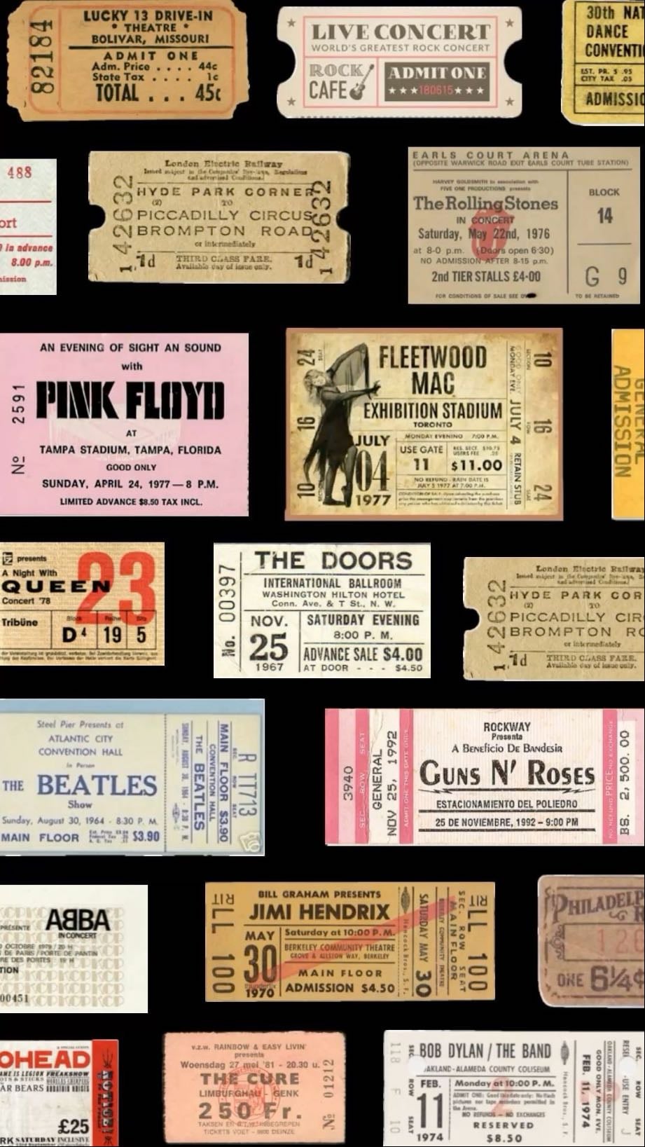 Old concert tickets