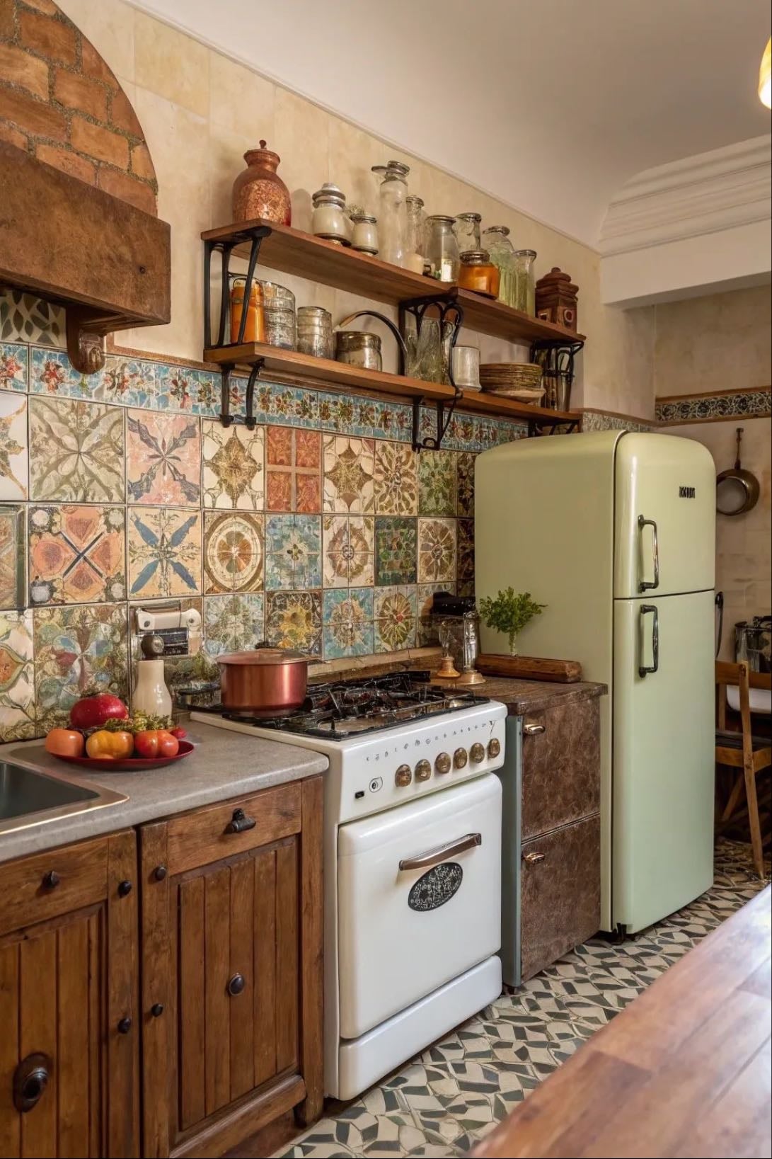Decorative Mosaic tiles - In the kitchen & the bathrooms