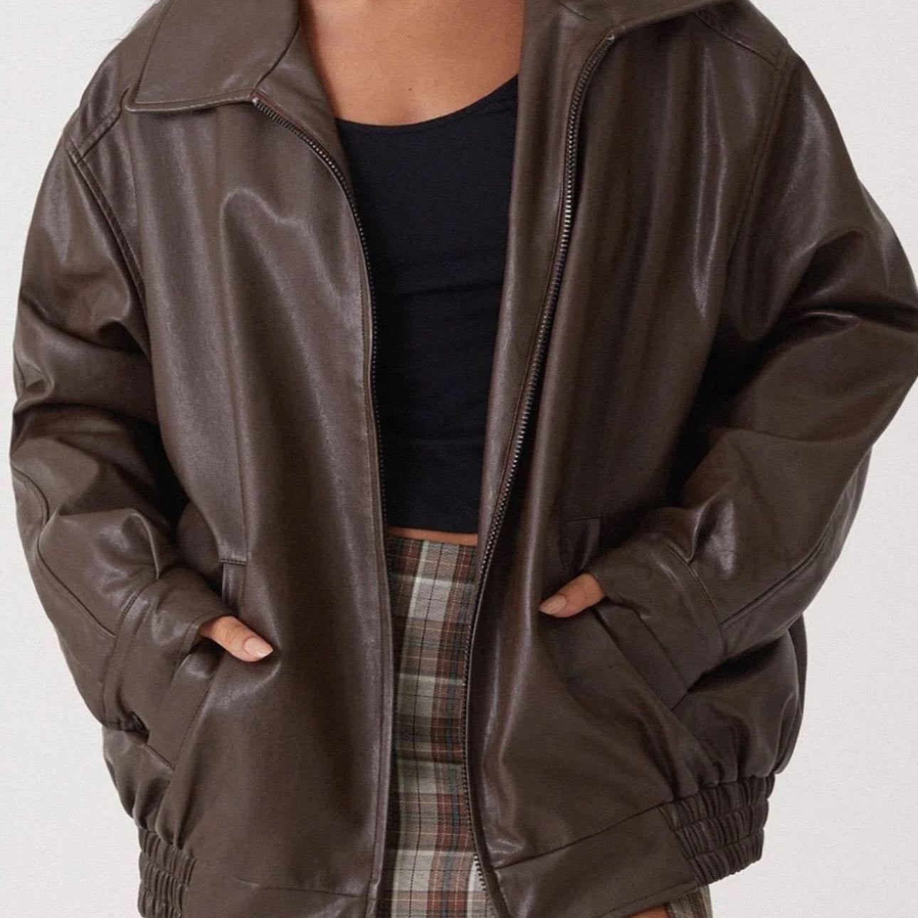 Brown leather jacket