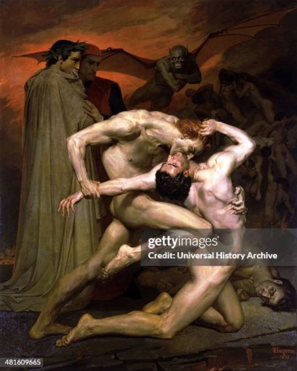 Dante and Virgil in Hell - William-Adolphe Bouguereau, 1850