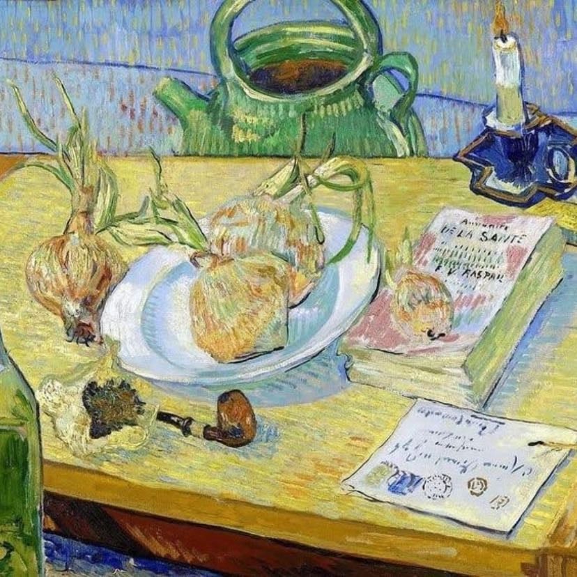 Still life with a plate of onions - Vincent Van Gogh