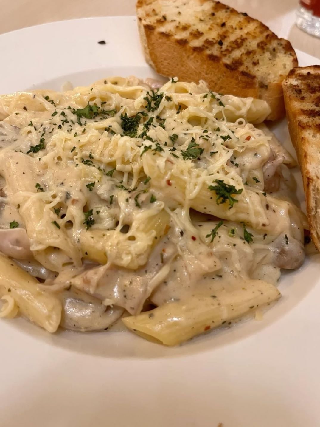 Penne Alfredo chicken