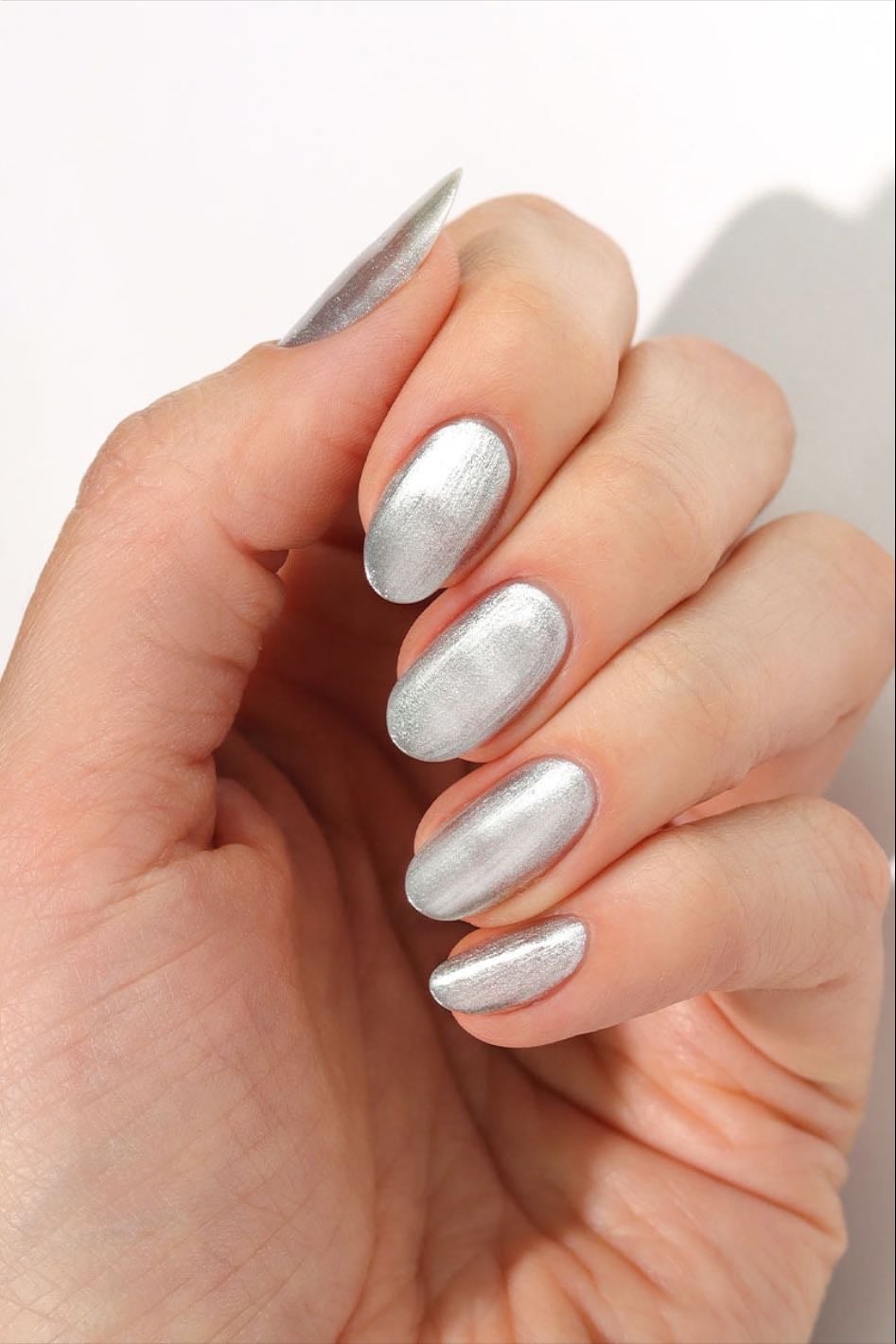 Silver nail polish