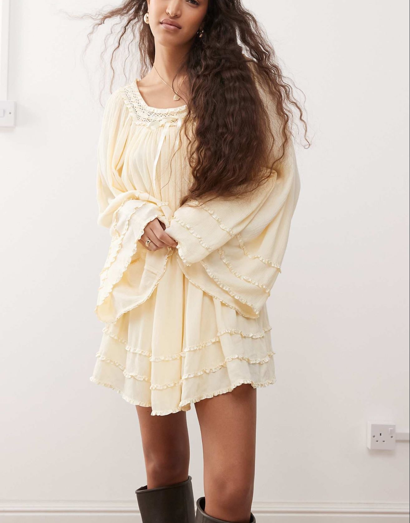 yellow long sleeve dress - miss selfridge
