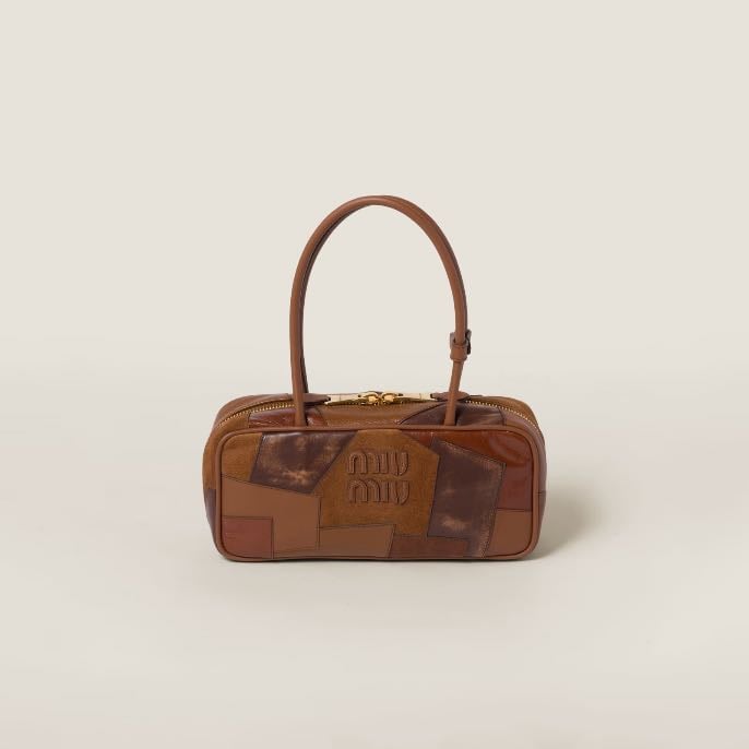 Beau leather patchwork bag - MIU MIU