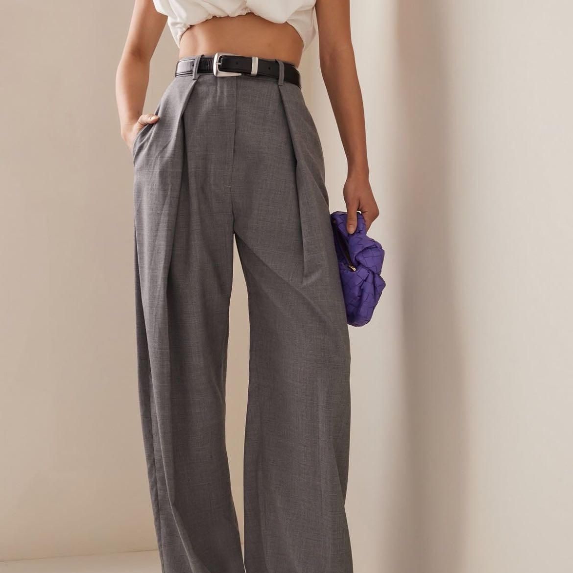 High-waisted trousers