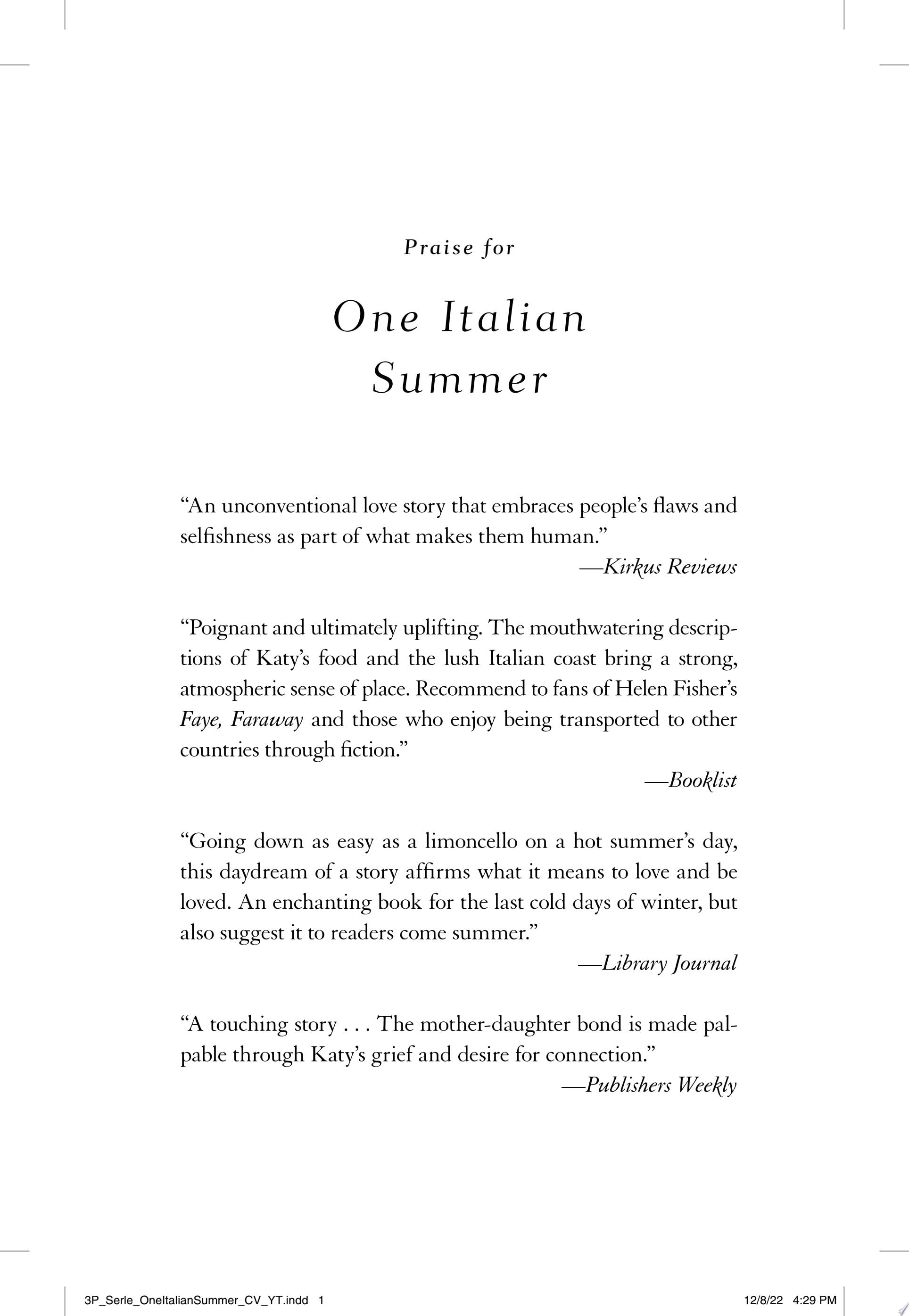 One Italian Summer - Rebecca Serle · 2022