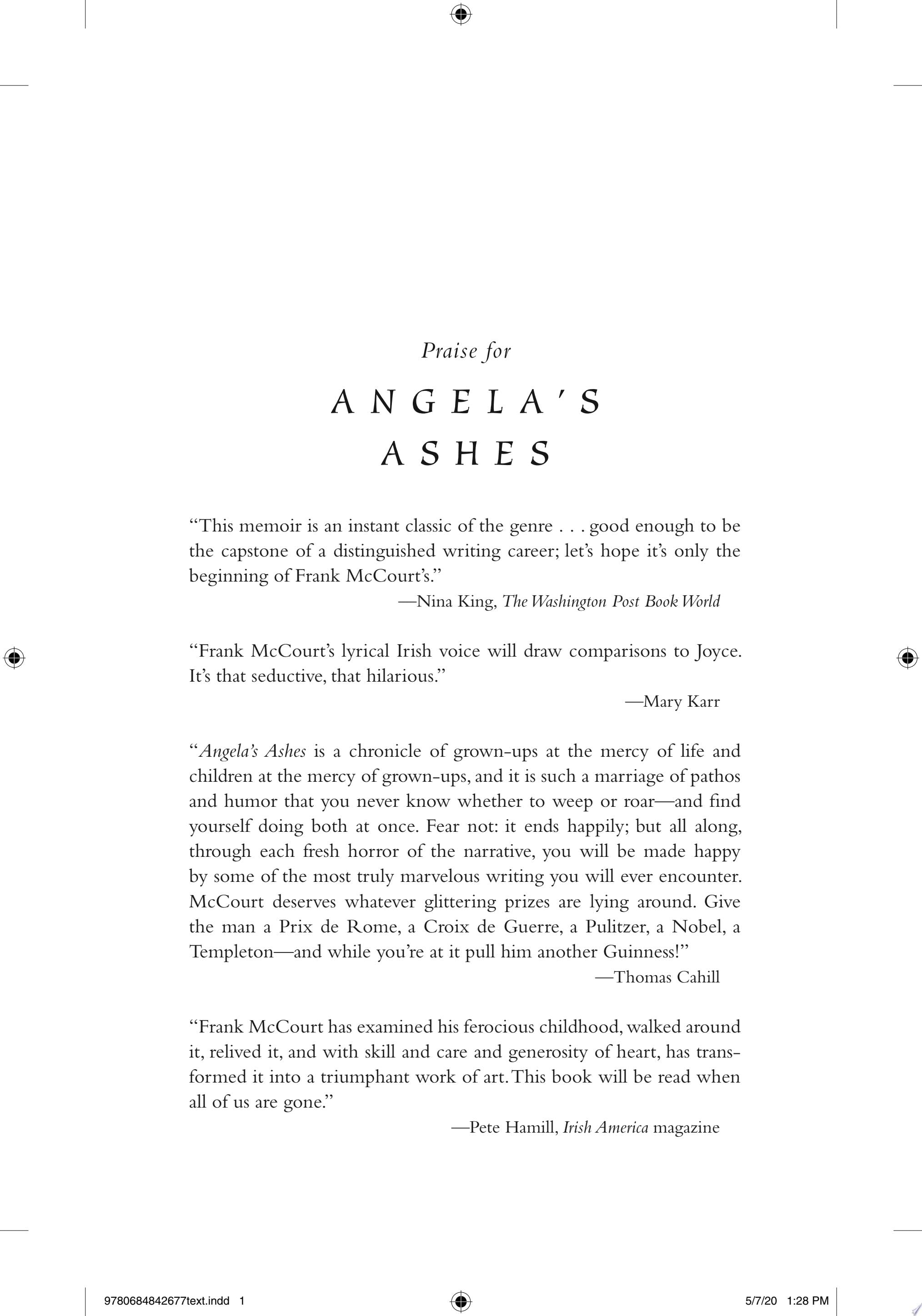 Angela's Ashes - Frank McCourt · 1999
