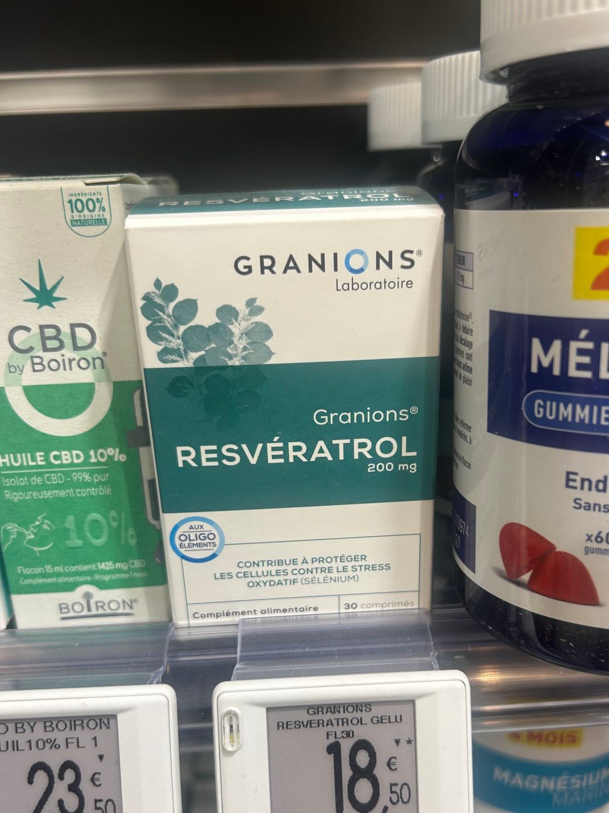 Resvératrol - 18€ environ - antioxydant