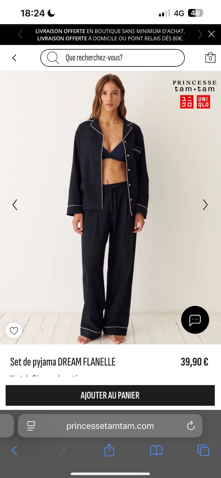 Pyjama Princesse Tam Tam x Uniqlo - 40€ - taille XS
