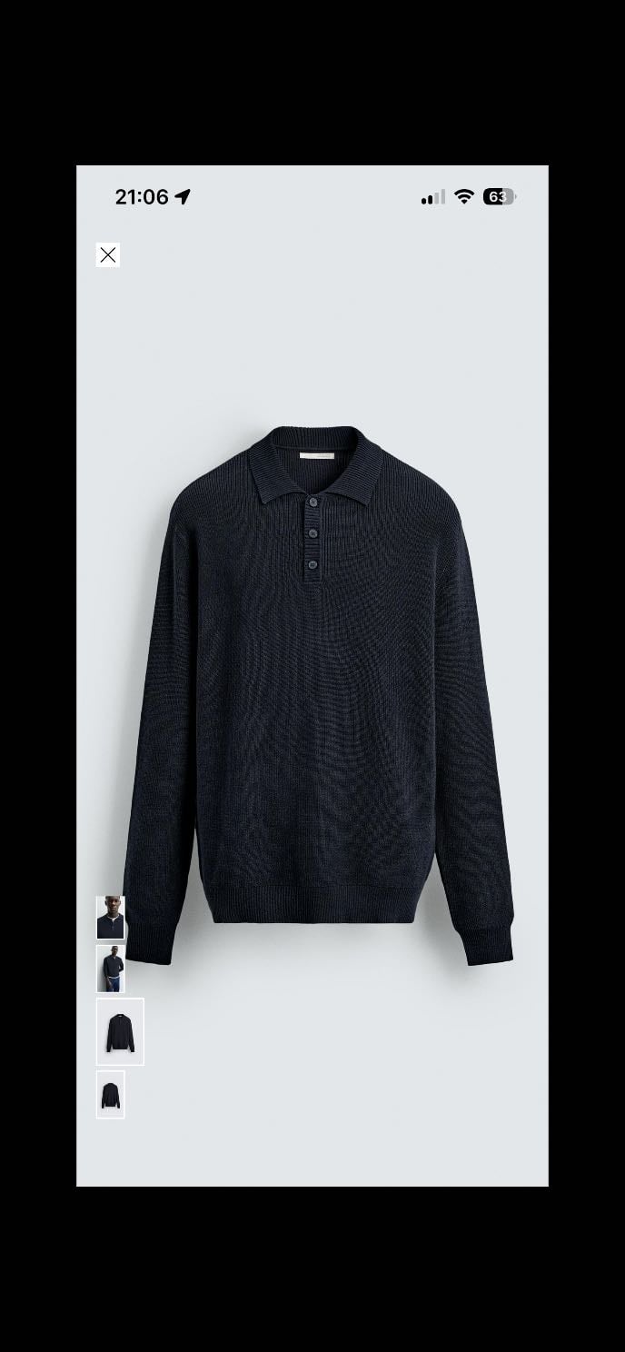 Polo Sweater Blue Navy - ZARA