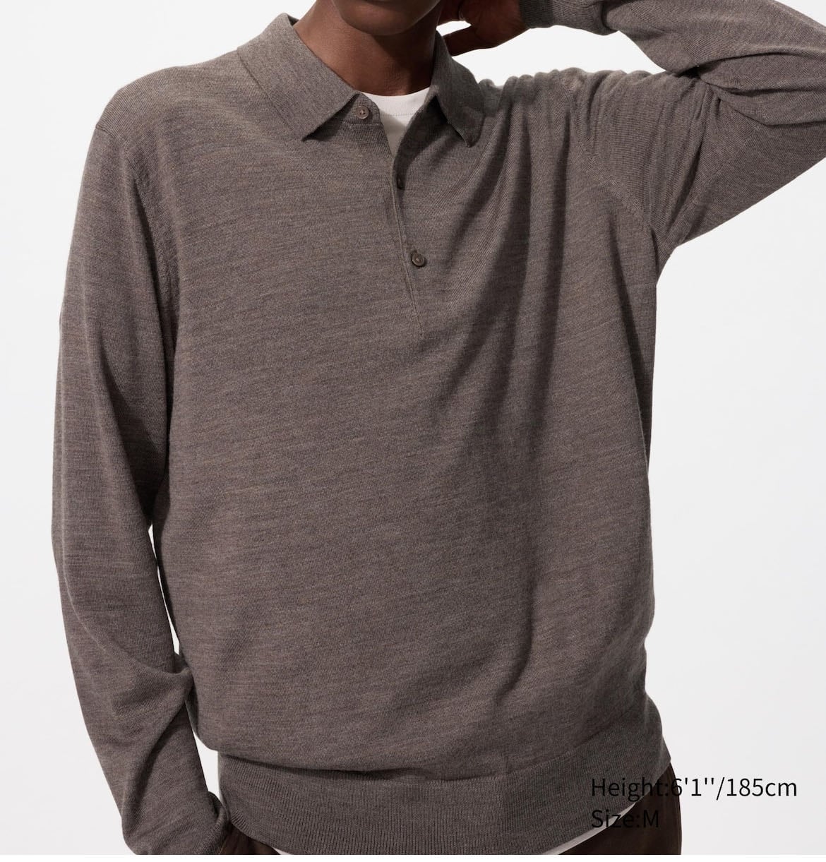 Polo 100% Merino Marrone - UNIQLO