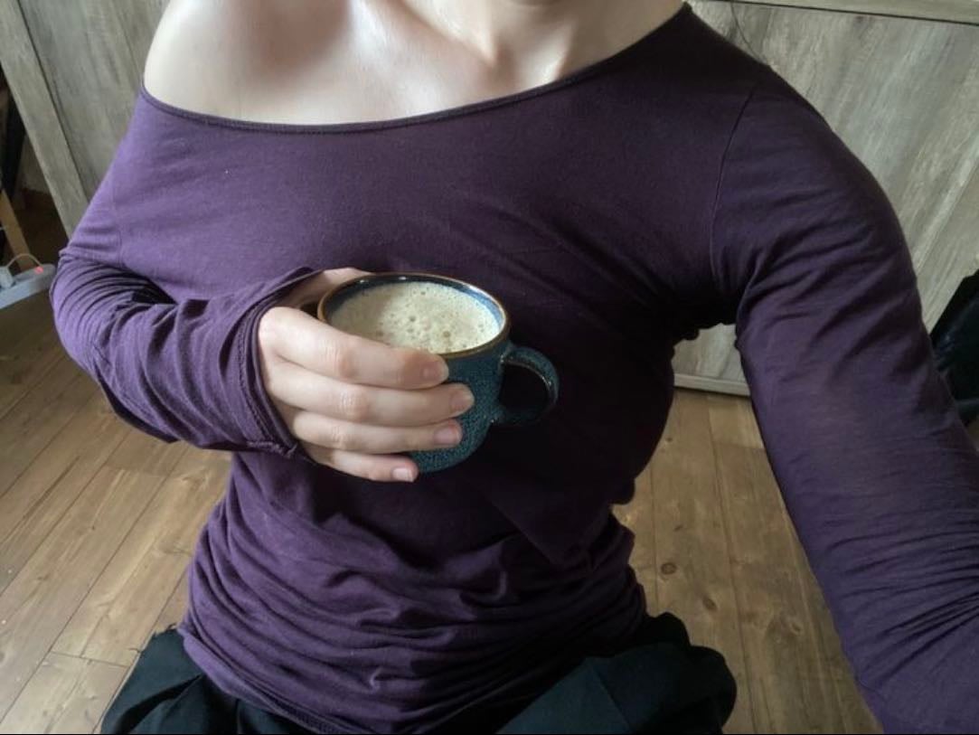 Purple off-shoulder top
