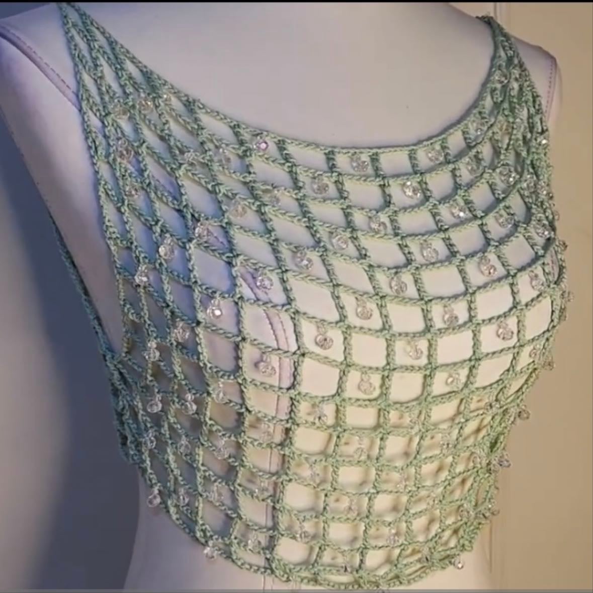 mesh top w/ beads - very cutesy