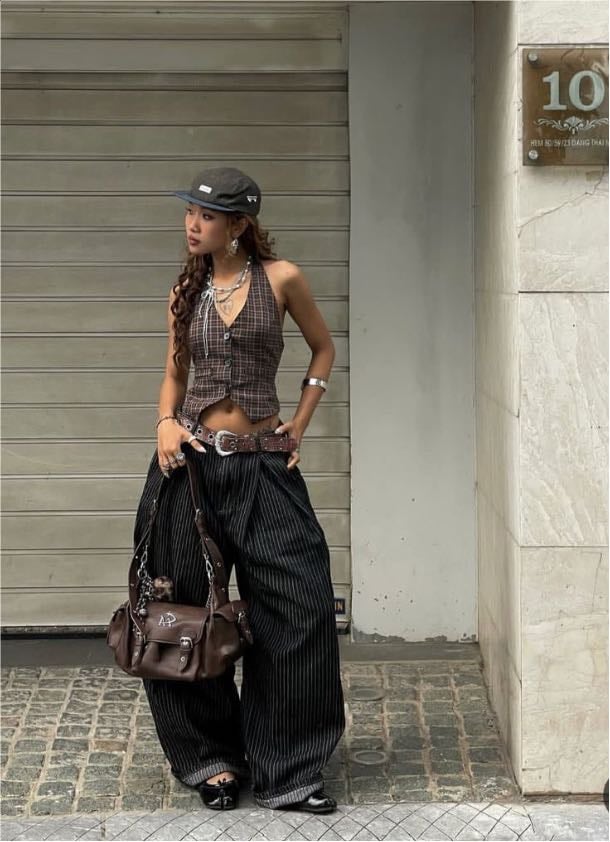 Vest with baggy jeans