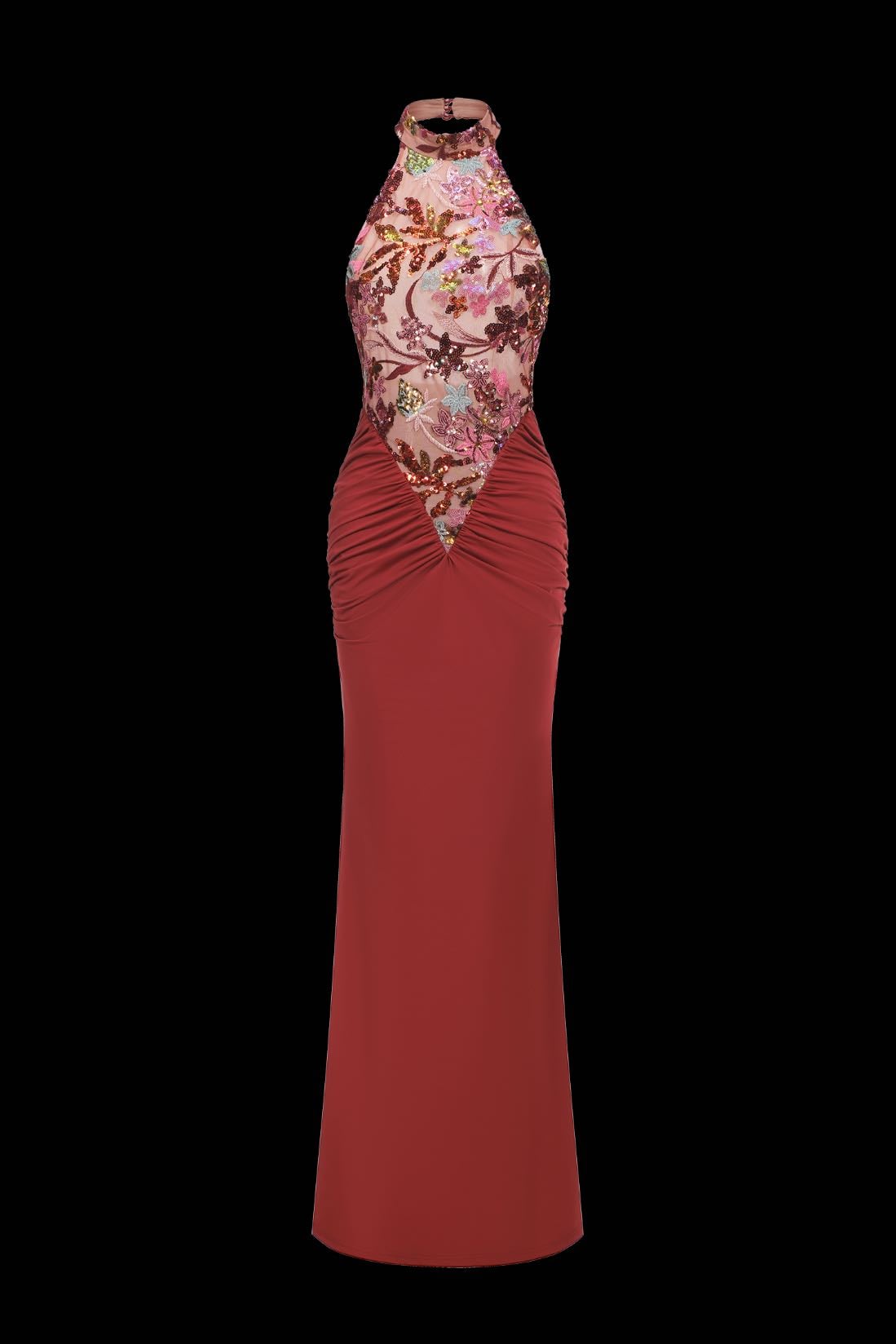 Elisabeth Flowers Sequins Slim Maxi Dress - Bella Barnett