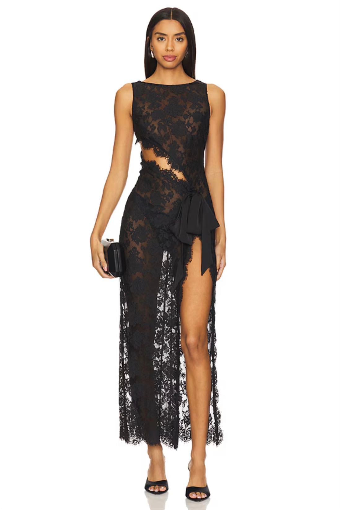 The Angelina Maxi Dress in Black - Revolve