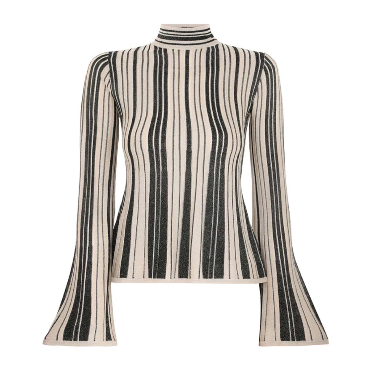 Illustration Metallic Knit Top in Black - Zimmerman