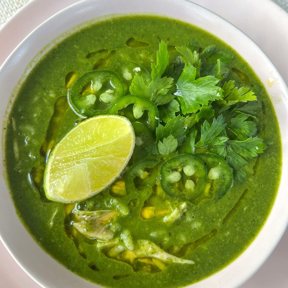 Jalapeño Chicken Soup - 🌾 - sub soy sauce for tamari