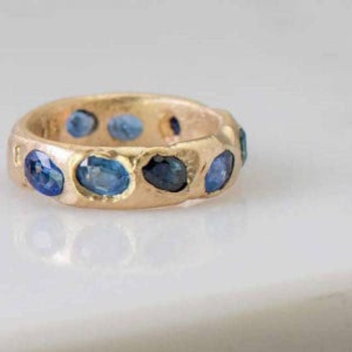 Blue sapphire Kimberlite Ring