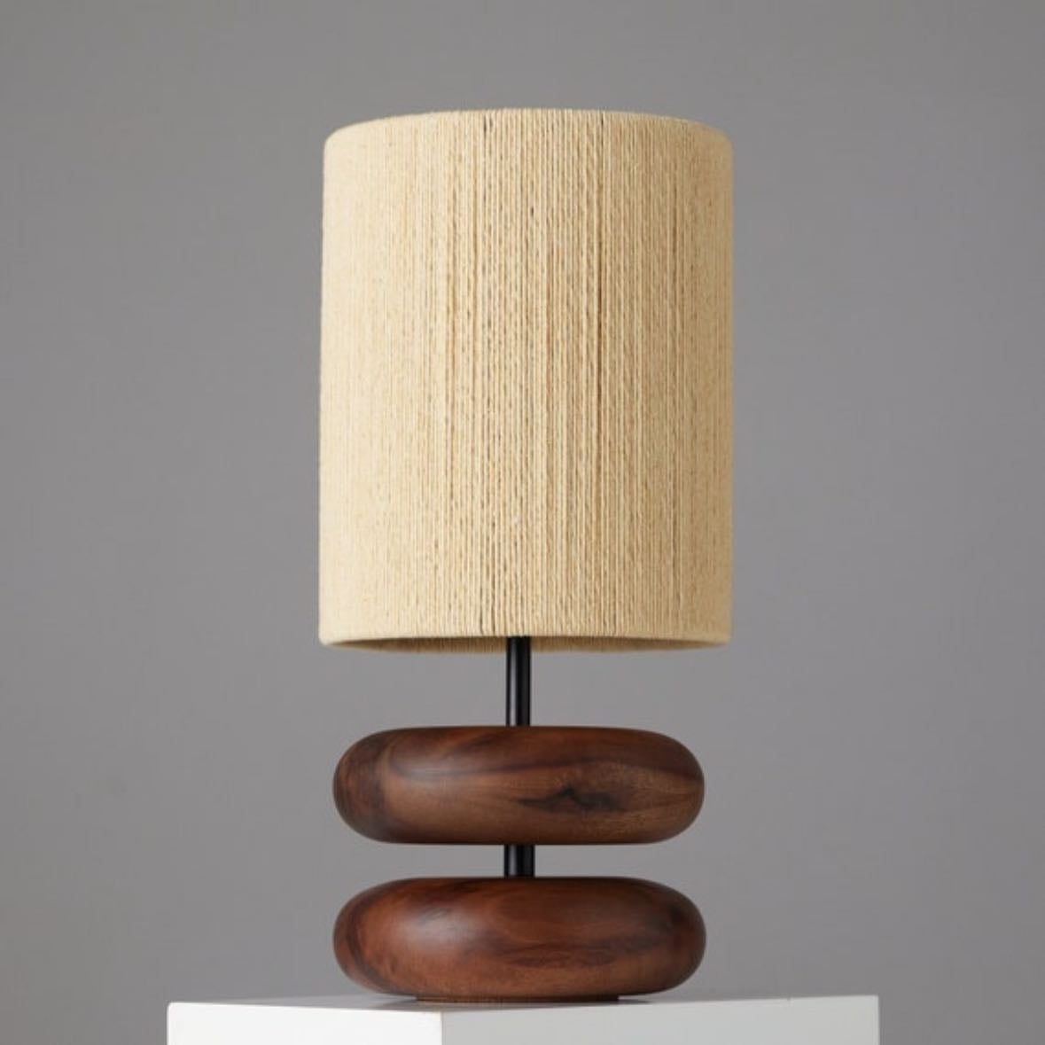 River rock lamp - walnut